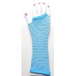Long Fishnet Fingerless Gloves - Turquoise
