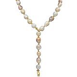 SWHITE Freshwater Cultured Irregular Pearl Necklace Baroque 30/20/7.5/Single Stainless Steel