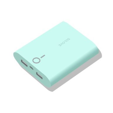 Solove F1 10000 mAh Power Bank, Dual USB Ports, 2A Fast Charge, Ultra Slim and Compact , Universal Compatible Portable Charger / External Battery Pack for iPhone, iPad, Android (Mint)