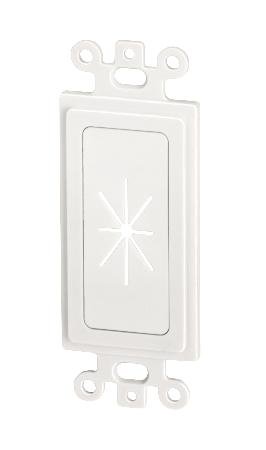 FEEDTHROUGH WALL PLATE DECORA INSERT WHITE With Headphones