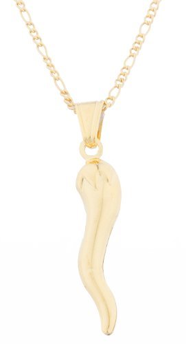 JOTW Gold Filled Italian Horn Pendant with an 18 Inch Necklace