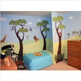 My Wonderful Walls Jungle Wall Stencils for Jungle Theme Wall Mural for Baby Room