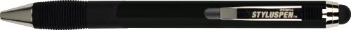 Zebra StylusPen Retractable Low Viscosity 1.0mm Black Ink, Onyx Barrel, 1-Pack (33311)