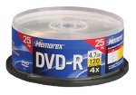 Memorex 4.7GB 4x DVD-R (25-Pack Spindle)