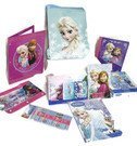 Christmas Sale!!! 9 Piece Disney Frozen Elsa Ultimate School Bundle Including Drawstring Backpack, 50 Sheet Notebook, 12 Pack of Pencils, Pencil Pouch, 2 Pocket Folder, 48 Piece Puzzle, Word Search Puzzle, 3 Pack of Crayons, and Coloring Book - Blue