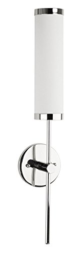 Linea di Liara Presto Polished Chrome One-Light Wall Sconce Lamp with Frosted Shade LL-WL111