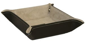 Men's Change Valet Tray in Brown Genuine Leather