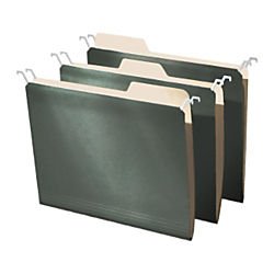 FindIt Tab View Hanging File Folders, Letter Size, Standard Green, 20 Folders per Pack (FT07133)