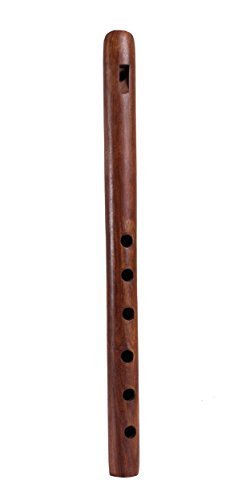 13 Hand Carved Wooden Flute Indian Musical Instrument with Rustic Finish, Home Decorative