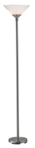Adesso 7500-22 Aries 73-Inch Torchiere-Style Incandescent Floor Lamp, Satin Steel