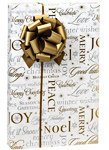 GOLD & SILVER HOLIDAY WISHES Christmas Gift Wrap Wrapping Paper - 16ft Roll