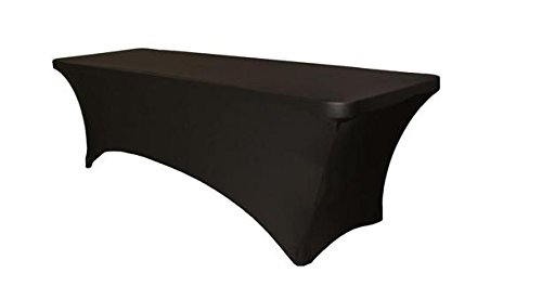 Rectangular Stretch Tablecloth Black-LinenTablecloth 6 ft