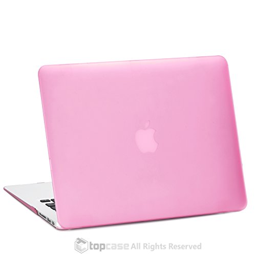 TopCase Rubberized Hard Case Cover for Macbook Air 13 (A1369 and A1466) with TopCase Mouse Pad (PINK)
