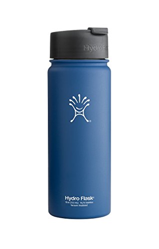 Hydro Flask Wide Mouth Stainless Steel Drinking Bottle with Hydro Flip Cap, Everest Blue, 18-Ounce