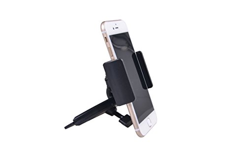 Universal CD Slot Mount Mobile phone Holder, One Touch Installation for iPhone 6\6 Plus 6S 6S Plus 5 5S, iPod Touch, Samsung Galaxy Note 3 4 5 - Black