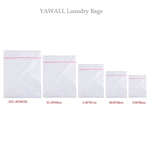 Mesh Laundry Bags ,YAWALL Set of 5 Delicates Laundry Wash Bag for Bra lingerie Protection, Underwear, Ultra Premium Quality Travel Laundry Bag, Washing Drying Bag