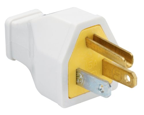 Pass & Seymour SA399WCC10 Residential Straight Blade Plug 15-Amp 125-volt Two Pole Three Wire, White
