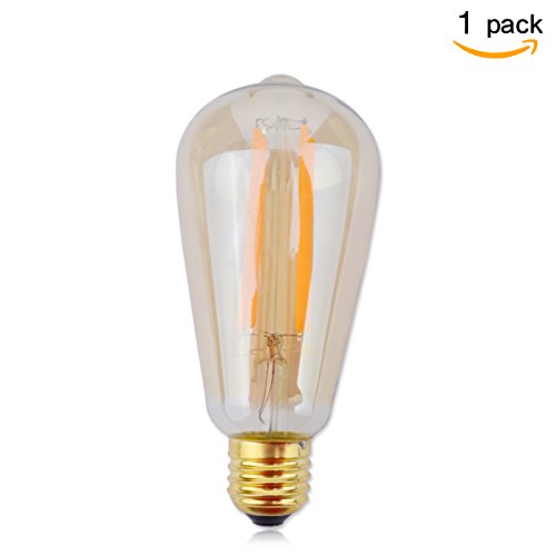 Bomcosy S21 5W Vintage LED Filament Bulb Household Light Lamp,E26 Medium Base, Warm White 2200K, Equivalent to 50w Incandescent Bulbs,Dimmable, UL Listed,Pack of 1 Units
