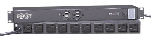 Tripp Lite 12 Outlet Isobar Network-Grade Rackmount PDU, 20A Surge Protected Power Strip, 15ft Cord with L5-20P (IBAR12-20T)