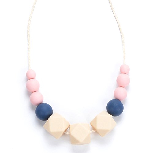 BEBE by Me 'Blake' Designer Teething Necklace & Gift Box - JPN Pastel Pink
