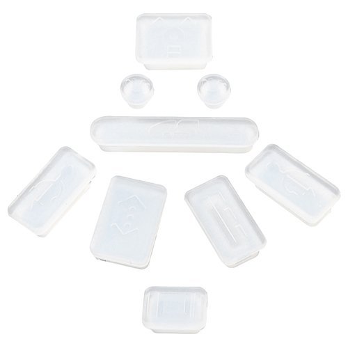 niceEshop Silicon Anti-Dust Plug Cover Stopper For Apple MacBook Pro Air (9 Pieces) -Clear