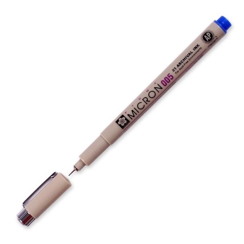 SAKURA COLOR PROD AMERICA Micron Pen, Waterproof, Fade Resistant, 0.20mm Point, Blue (SAKXSDK00536)