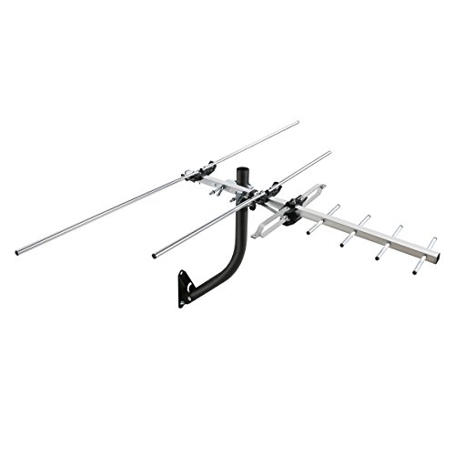 1byone Digital Outdoor / Attic HDTV Antenna, 45 Miles Range with VHF and UHF Band and Mounting Pole