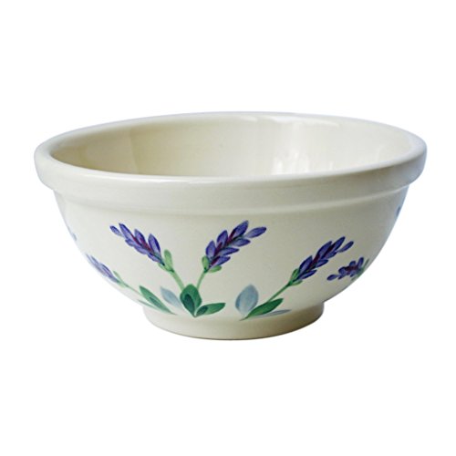 Large Ceramic 2 Quart Pasta Serving Bowl with Decorative Hand Painted Lavender Design
