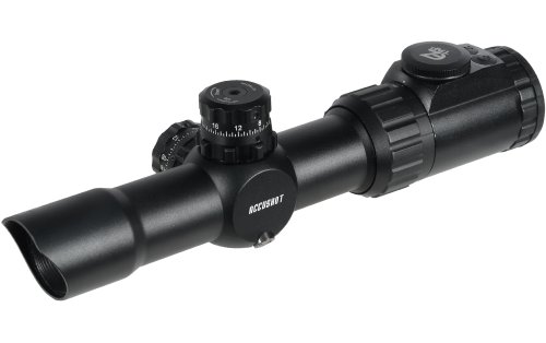 AccuShot SCP3-145IECDQ UTG 30mm 1-4.5 X 28 Circle Dot CQB Scope with Glass IE Reticle and Lever Lock QD Rings