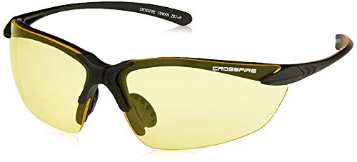 Crossfire 925 Sniper Black Frame Safety Sunglasses with Yellow Lenses