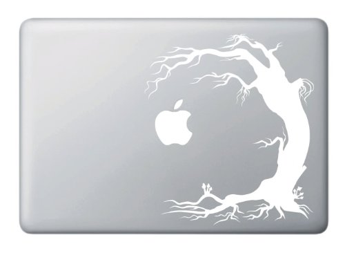 Trippy Tree with Toadstools - WHITE - Macbook or Laptop Decal