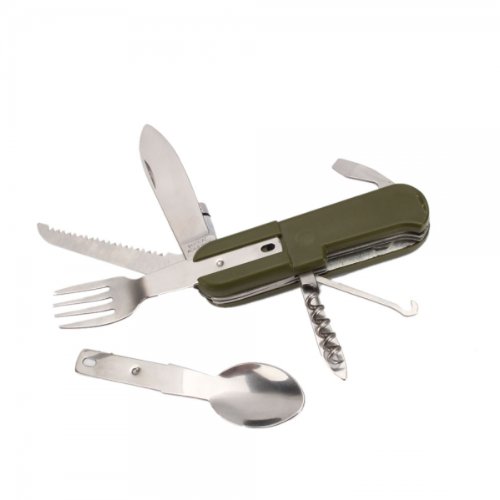 Stainless Steel Multi-function Pocket Knife Fork Spoon Diner Set Multifunction Camping Hunting Tableware Tool