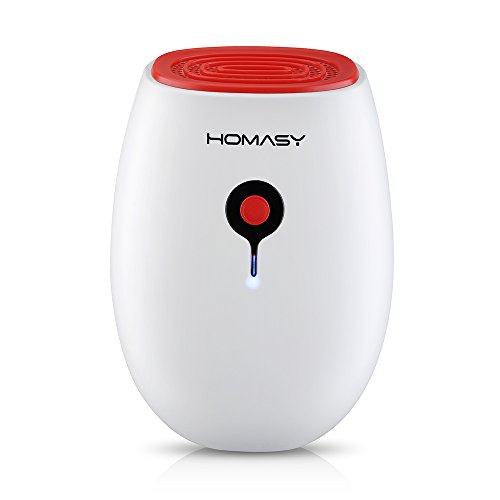 Homasy Portable Mini Dehumidifier, Electric Compact Powerful Auto Humidistat Air Dryer, Whisper Quiet, for Bedroom Bathroom Kitchen Cabinet Closet