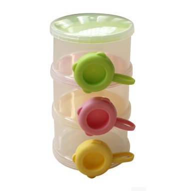 UDTEE New/Cute/Durable Trilaminar Non-Spill Transparent Plastic Baby Milk Powder Dispenser/Storage Container