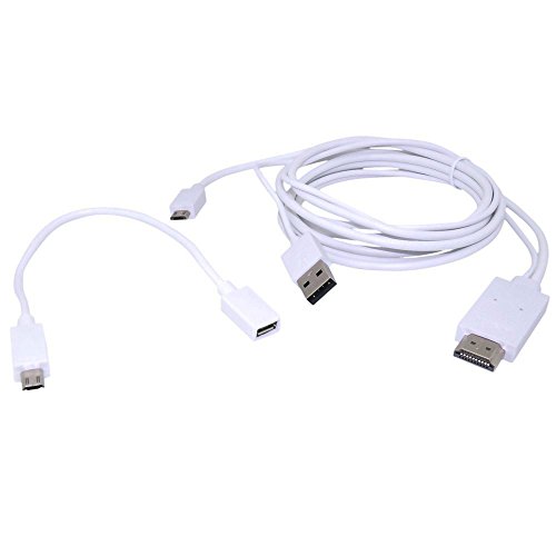 niceeshop White 1080P Micro USB MHL To HDMI HDTV Adapter AV TV Video Cable For Samsung Galaxy S3 i9300/ S4 i9500/HTC