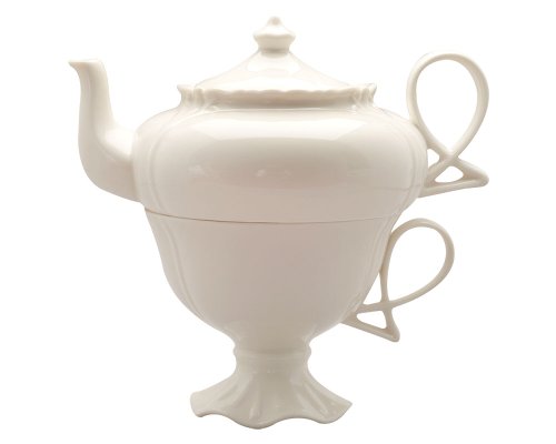 Gracie China, Tea For One Teapot Set 7-1/2-Inch, Creamware, Classic
