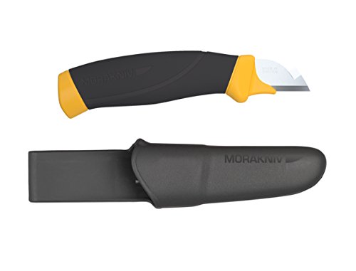 Morakniv Craftline Electrician Trade Knife with Sandvik Stainless Steel Blade and Plastic Sheath, 1.3