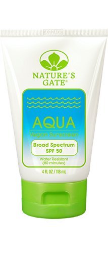 Nature's Gate Aqua Block Sunscreen Lotion, Very Water Resistant, Fragrance-Free, SPF 50, 4-Ounce Tubes (Pack of 3)