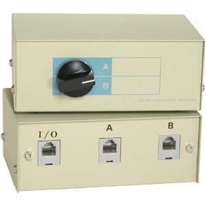 InstallerParts RJ11 / 12 2Way Manual Switch Box -- Simple 2 Port A/B Selector for Modular Phone, Fax, or Data Connections