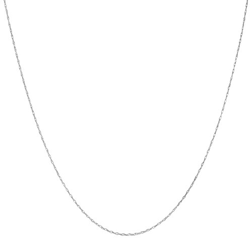 10k White Gold 0.7mm Dainty Rope Chain (14, 16, 18, 20, 22, 24 or 30 inch)