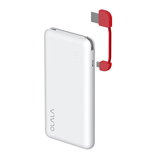 OLALA 8000mAh Portable Charger with Built in USB Cable for Android Smartphones and Tablets