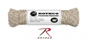 Rothco Polyester Paracord in Desert Camo - 50 FT