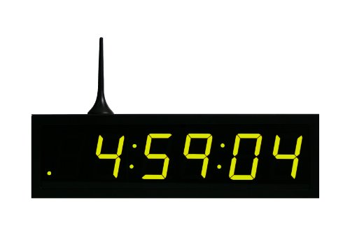 Time Machines Precision Digital WiFi Clock 2.5 x 6 Green Digits, Black Case