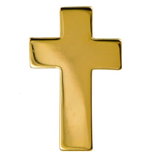 Chaplain Gold Finish Cross Hat or Lapel Pin 1 Inch D24