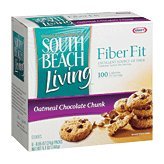 South Beach Living Fiber Fit Oatmeal Chocolate Chunk Cookie Dipped in Dark Chocolate, 5.1 Ounces