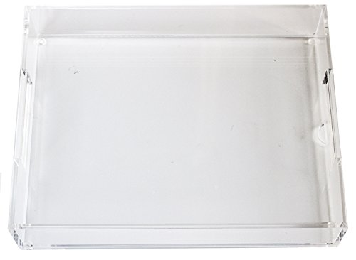 Vanity Tray with Insert Slot for Custom Photo or Paper - Lucite - Includes Guide and Video Training for 27 Ways to Personalize It with Your Name or Images