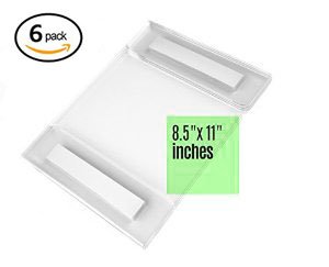 6 Pack of Wall Mount 8.5 X 11 or 11 X 8.5 Acrylic Sign Holder with Strong Adhesive, No Drilling, Easy To Install, Vertical and Horizontal