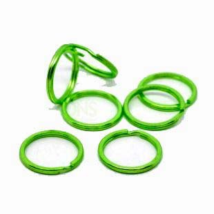 Rockin Beads Brand, 20 Green Dyed 1 Inch Split Rings Key Rings 25x2mm
