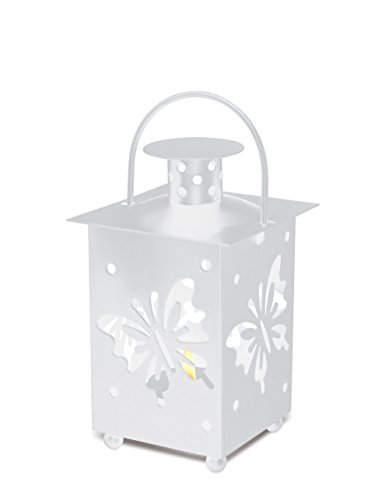 Perfect Life Ideas Butterfly Style LED Tea Light Holder - Hanging or Table Top Standing - For Standard Flameless Battery Operated Electric LED Tealights and Voltive LED Candles. Colors Vary.