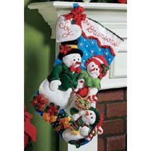 Bucilla 18-Inch Christmas Stocking Felt Applique Kit, 86141 Our Family